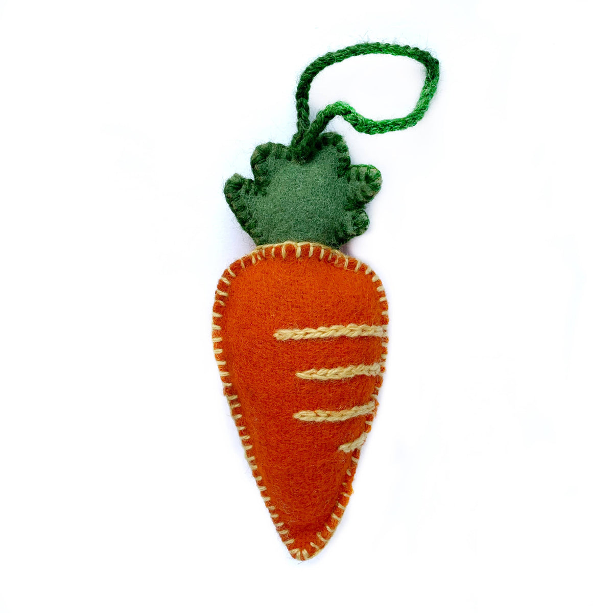 Orange Carrot Felt Wool Ornament by Ornaments 4 Orphans - Maine Yarn & Fiber Supply