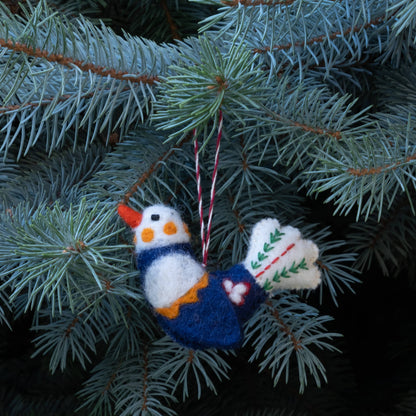 Embroidered Felt Bird Ornaments from The Winding Road