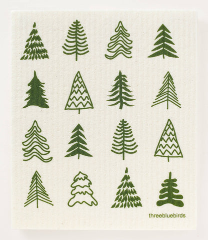 Woodland Trees - Swedish Dishcloths by Three Blue Birds