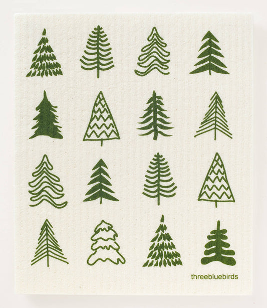 Woodland Trees - Swedish Dishcloths by Three Blue Birds