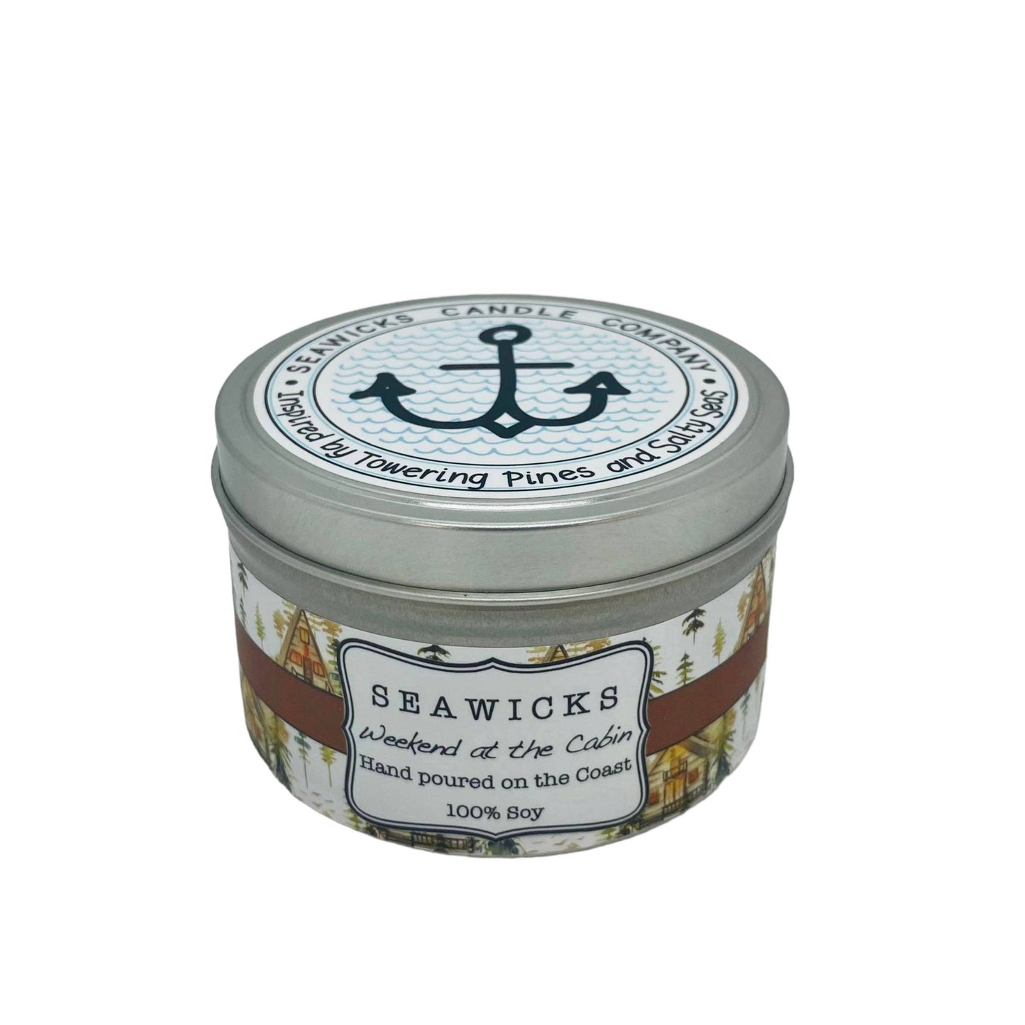 Weekend at the Cabin - Large Travel Tin Soy Candle by Seawicks Candle Company - Maine Yarn & Fiber Supply