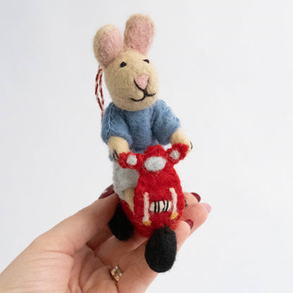 Bunny Riding a Vespa Easter Ornament by The Winding Road - Maine Yarn & Fiber Supply