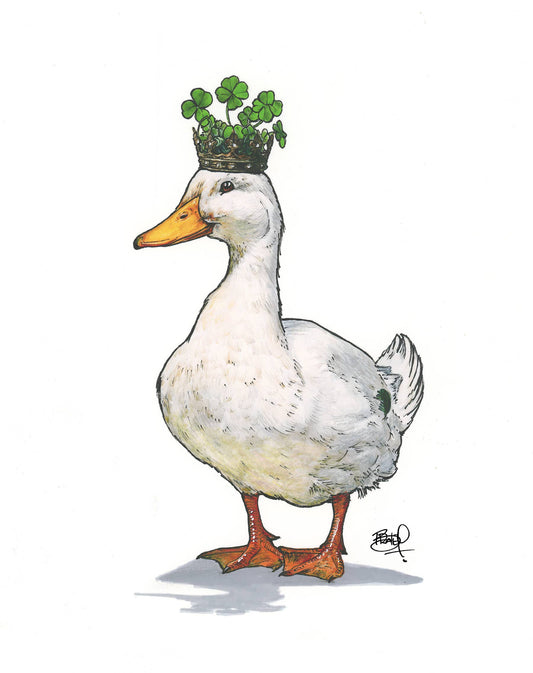 Lucky Duck Greeting Card (blank inside) by Shawn Braley Illustration