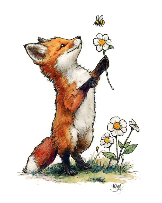 Settle on a Petal Greeting Card (blank inside) by Shawn Braley Illustration - Maine Yarn & Fiber Supply