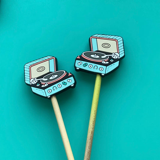 Vintage Record Player Stitch Stoppers from Comma Craft Co - Maine Yarn & Fiber Supply