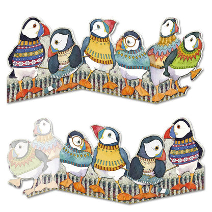 Woolly Puffins Two Fold Greeting Card from Emma Ball