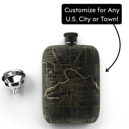 Bangor, Maine Map 6oz Pocket Flask by Well Told - Maine Yarn & Fiber Supply