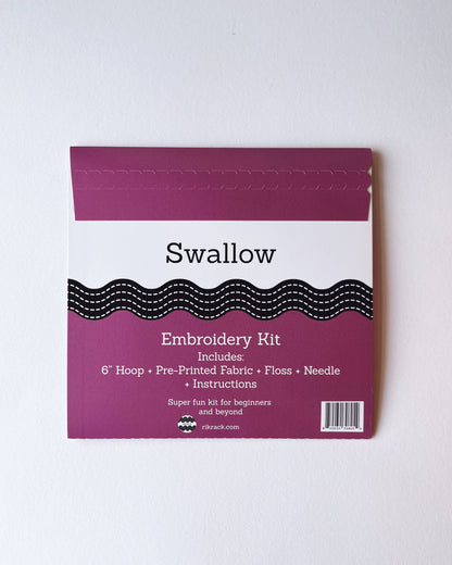 Swallow Embroidery Kit by Rikrack