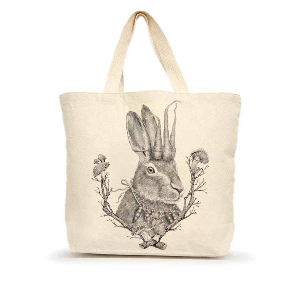 Kingdom of Peas and Carrots Bunny Large Tote from Eric and Christopher - Maine Yarn & Fiber Supply