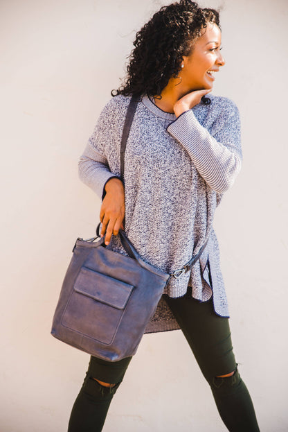 Bianca Handcrafted Leather Tote/Crossbody Bag by Latico Leathers - Maine Yarn & Fiber Supply