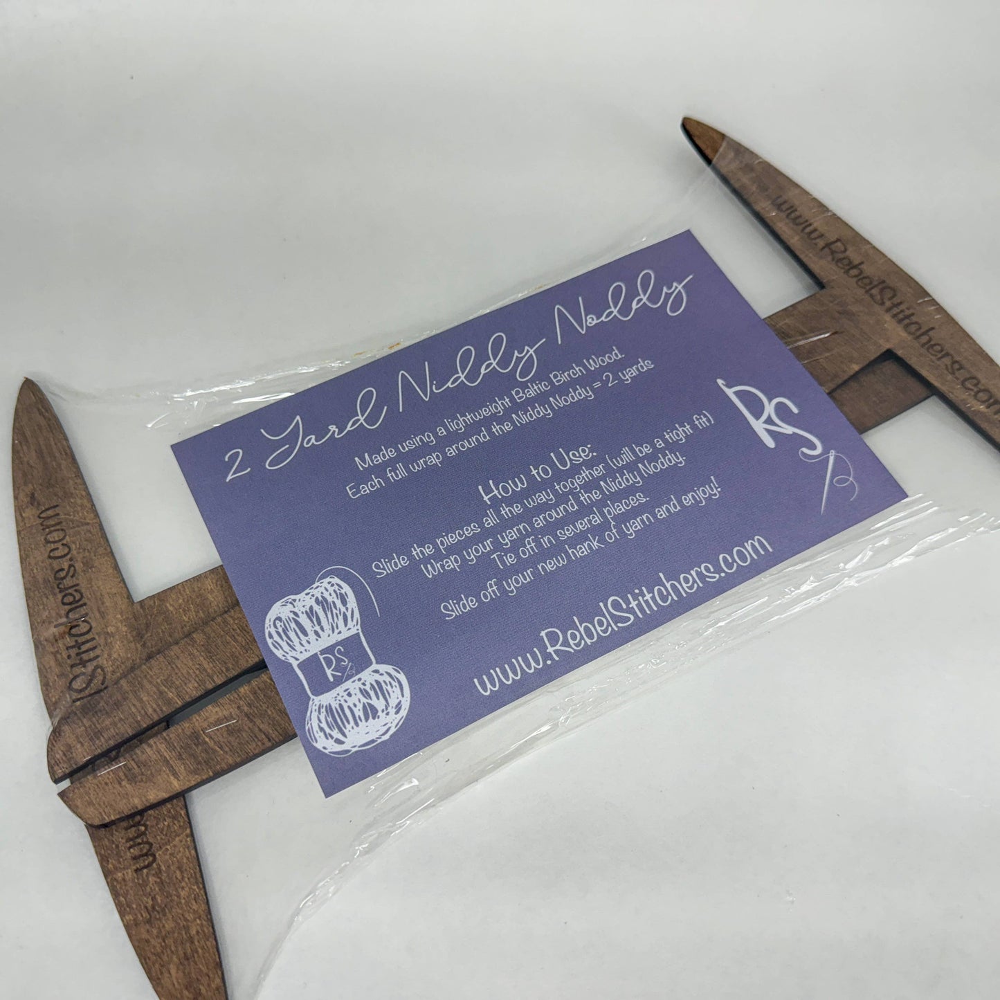 Handmade Portable Wood 2 Yard Niddy Noddy by Art by Erica H & Rebel Stitchers - Maine Yarn & Fiber Supply