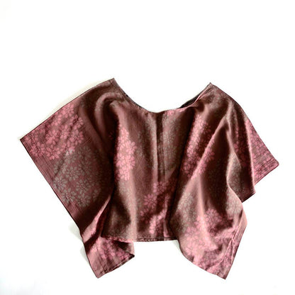 Autumn Breeze Block Printed Cotton Silk Croptop by Ichcha - Maine Yarn & Fiber Supply