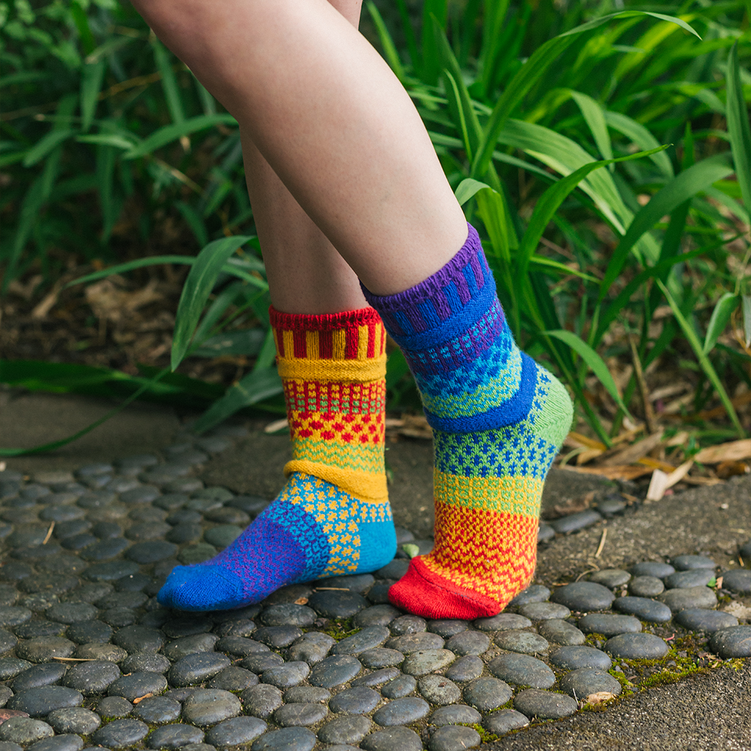 Rainbow Cotton Crew Sock by Solmate