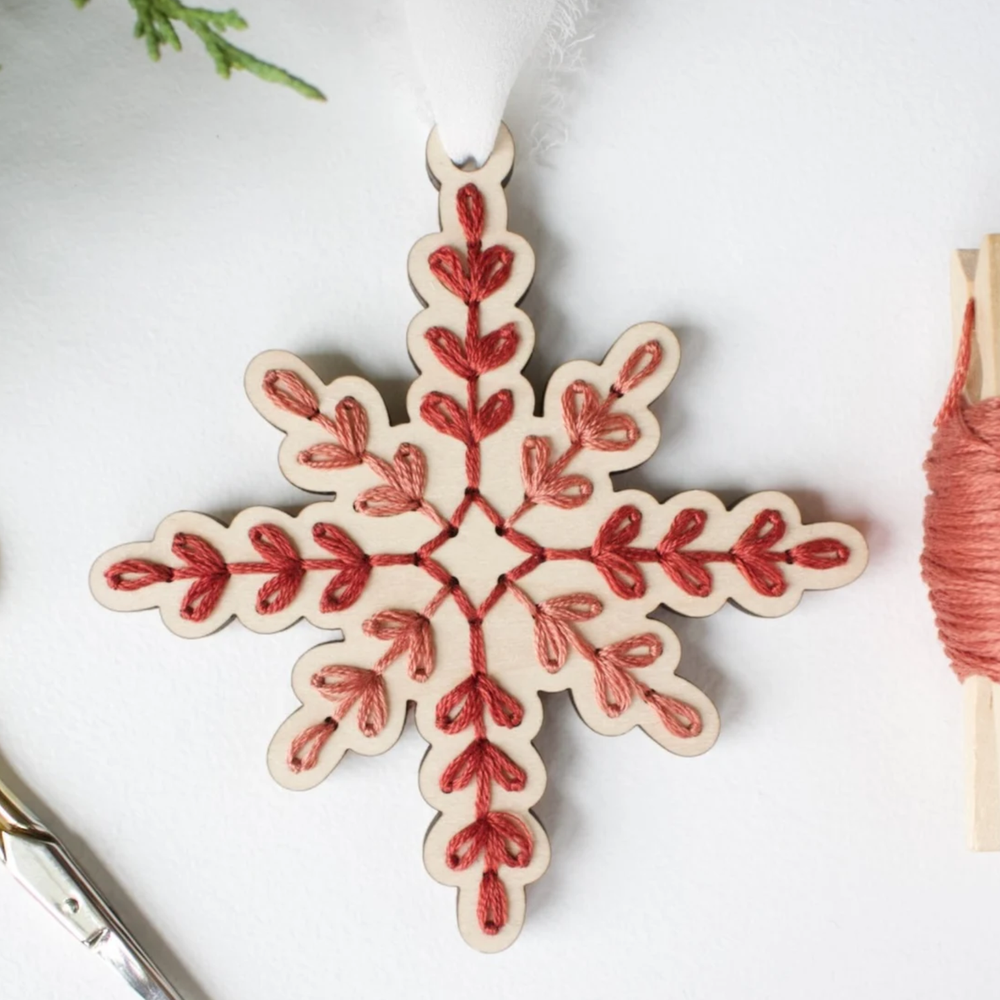 Vintage Snowflake Ornament Embroidery DIY Kit by The HNB House