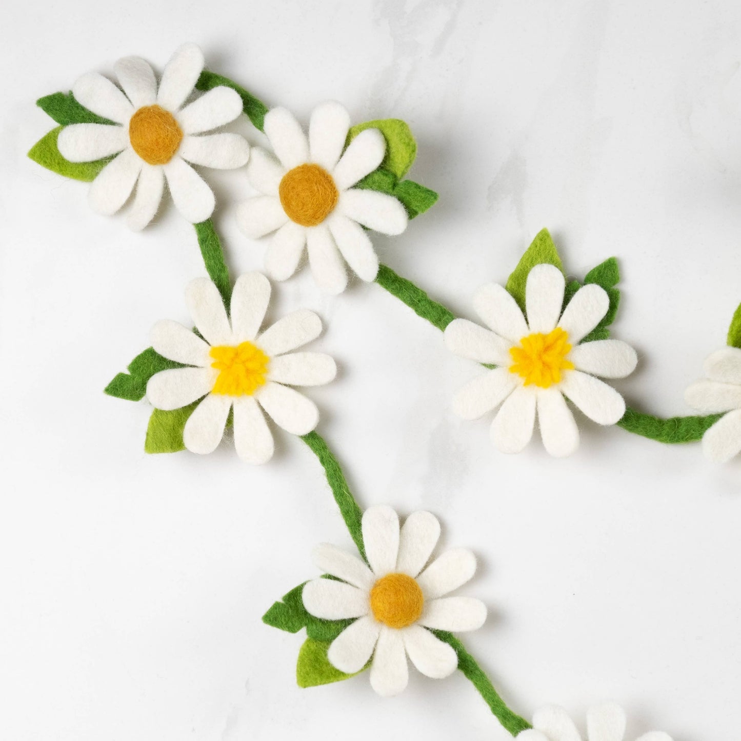 Daisy Felt Flowers Garland by The Winding Road - Maine Yarn & Fiber Supply