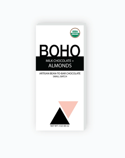 Milk Chocolate and Almonds Bar by BOHO Chocolate