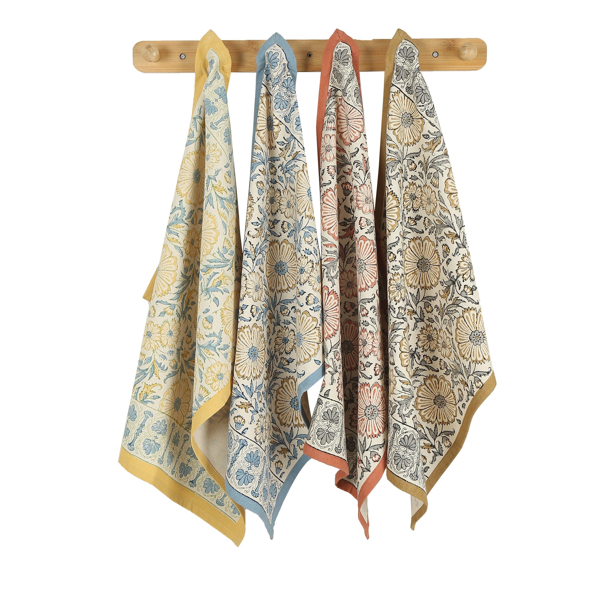 BLOOM EARTH - Block Printed Fair Trade Cotton Kitchen Towel from Sustainable Threads - Maine Yarn & Fiber Supply