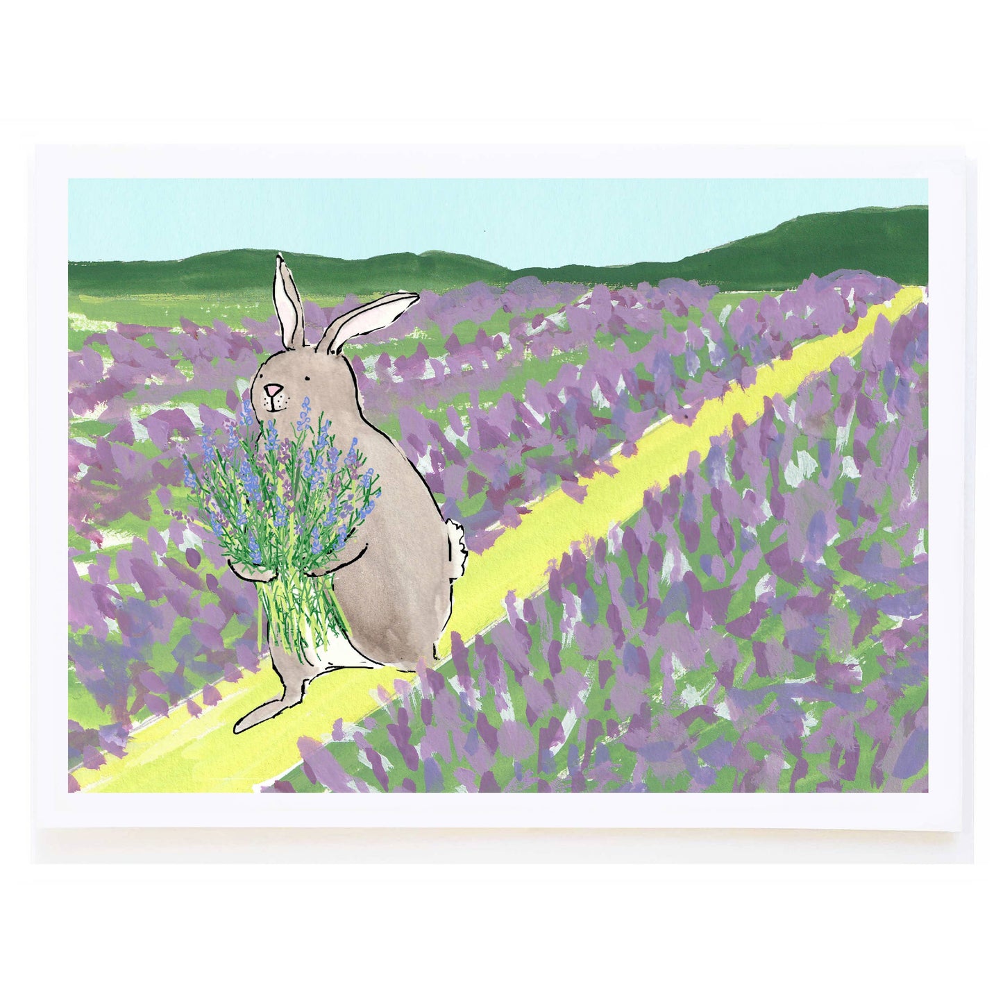 Lavender Field - Greeting Card (Blank Inside) by Molly O