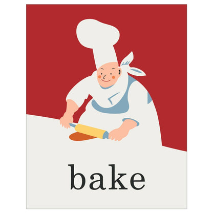 Bake Baker Rolling Dough Magnet by Fridgedoor