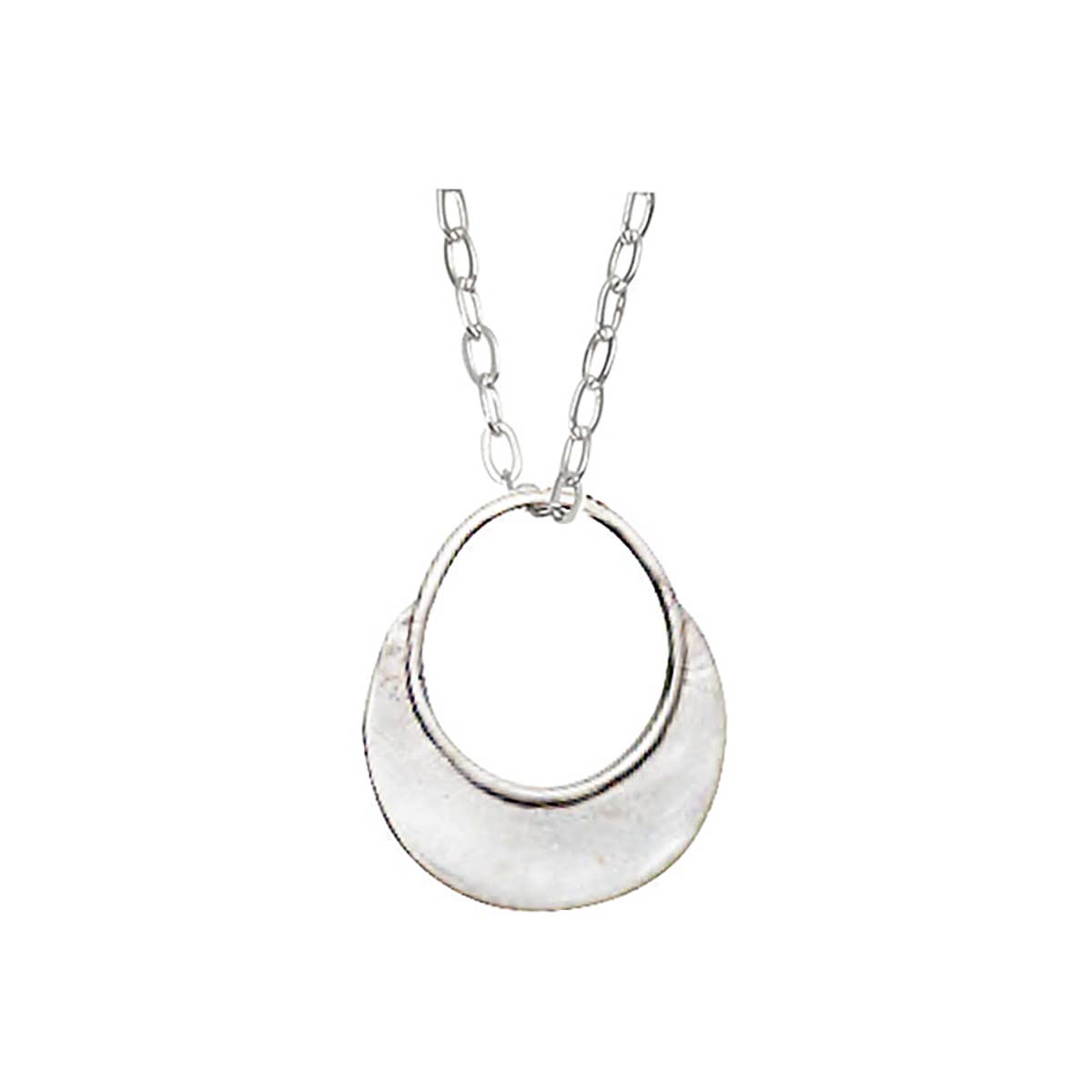 Petite hammered circle necklace in Matte Sterling Silver by Julia Britell Design