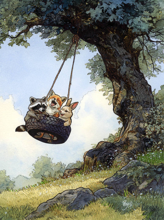 Swing! Greeting Card (blank inside) by Shawn Braley Illustration - Maine Yarn & Fiber Supply