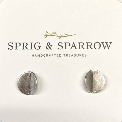 Moon Phase Sterling Silver Post Earrings by Sprig & Sparrow Jewelry