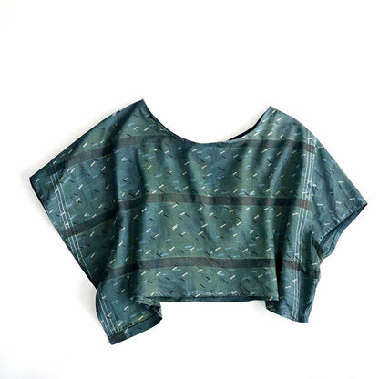 Confetti Block Printed Cotton Silk Croptop by Ichcha - Maine Yarn & Fiber Supply