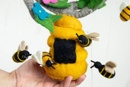 Bee Hive and Honey Bee Mobile by The Winding Road