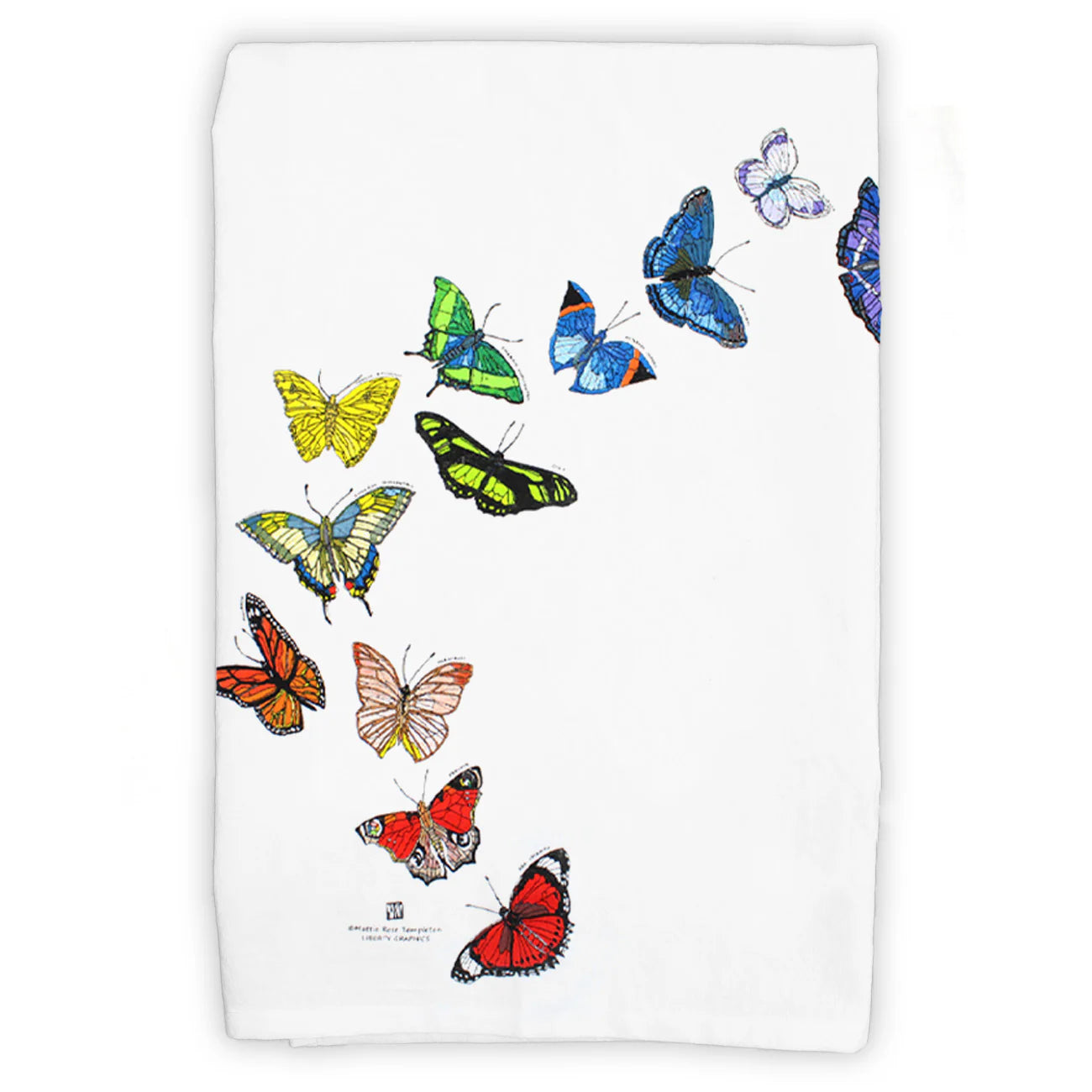 Butterfly Spectrum - Flour Sack Tea Towel by Liberty Graphics