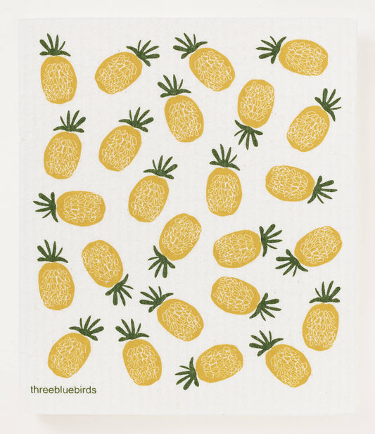 Pineapples - Swedish Dishcloths by Three Blue Birds
