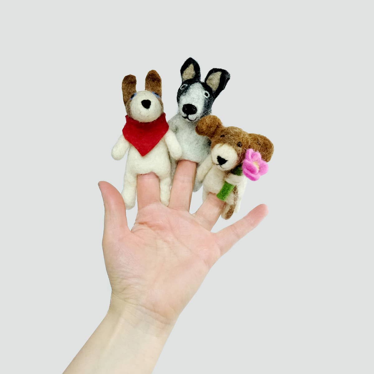 Cats and Dogs Felt Finger Puppets by The Winding Road