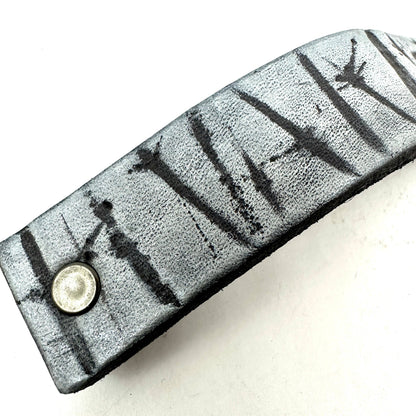 Winter Forest Trees Leather Hair Barrette by PlatypusMax