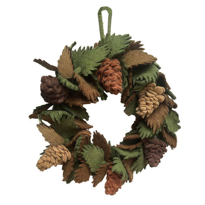 Felted Wool Pine Cone Wreath Christmas Decor from The Winding Road