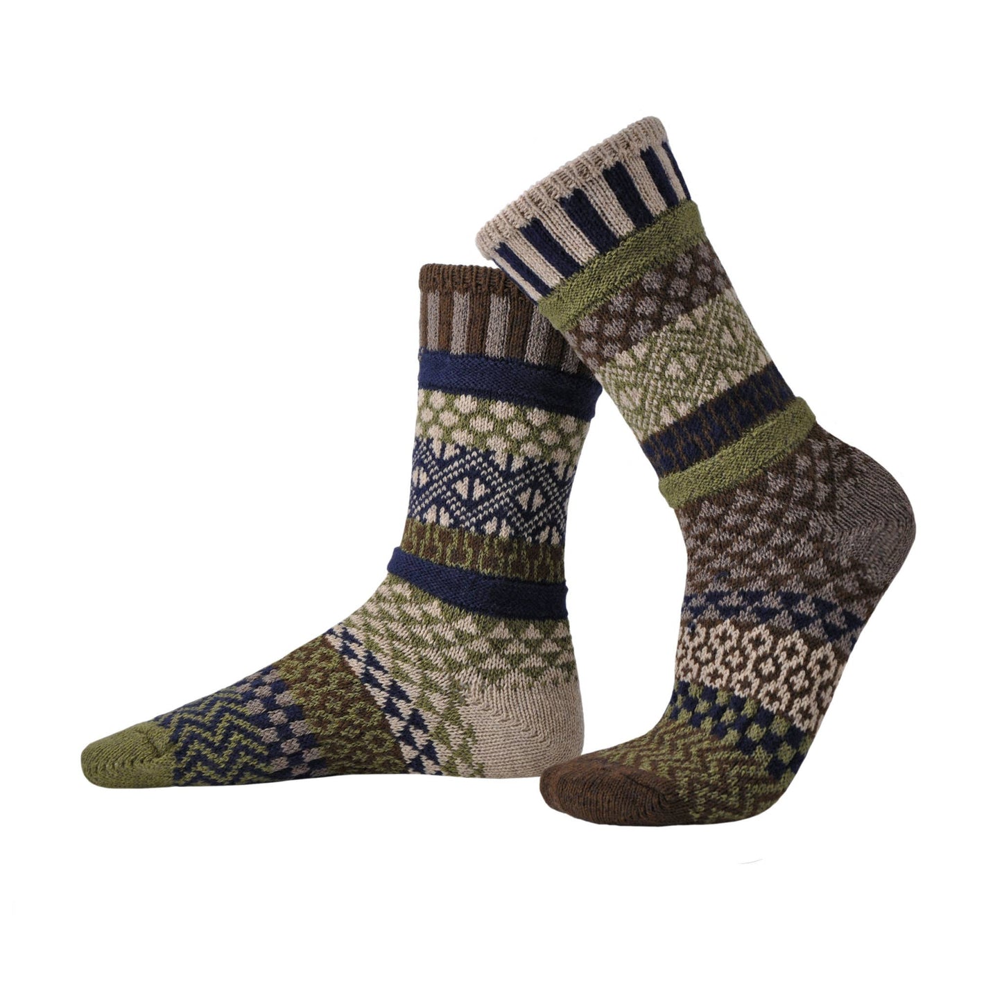 Bamboo Green Wool/Cotton Crew Socks by Solmate Socks