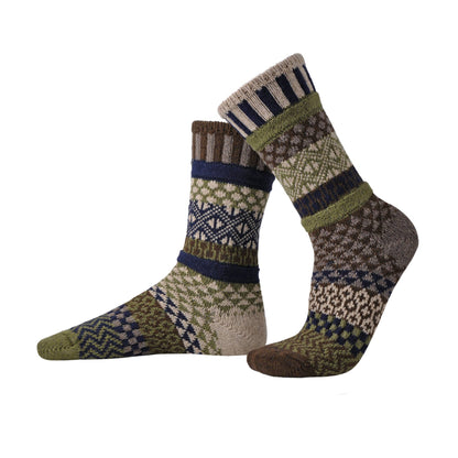 Bamboo Green Wool/Cotton Crew Socks by Solmate Socks