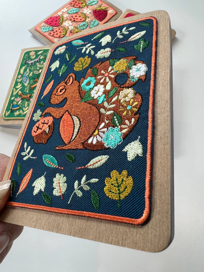 Squirrel Embroidery Pocket Notebook from Rikrack