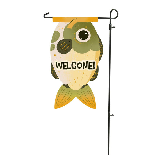Welcome / Catch Ya Later Fish Garden Flag from Flags For Good