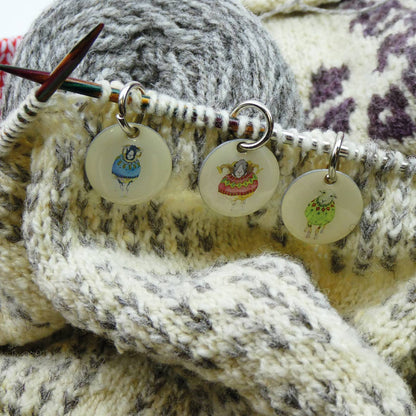 Sheep In Sweaters II Stitch Markers In A Pocket Tin from Emma Ball Ltd