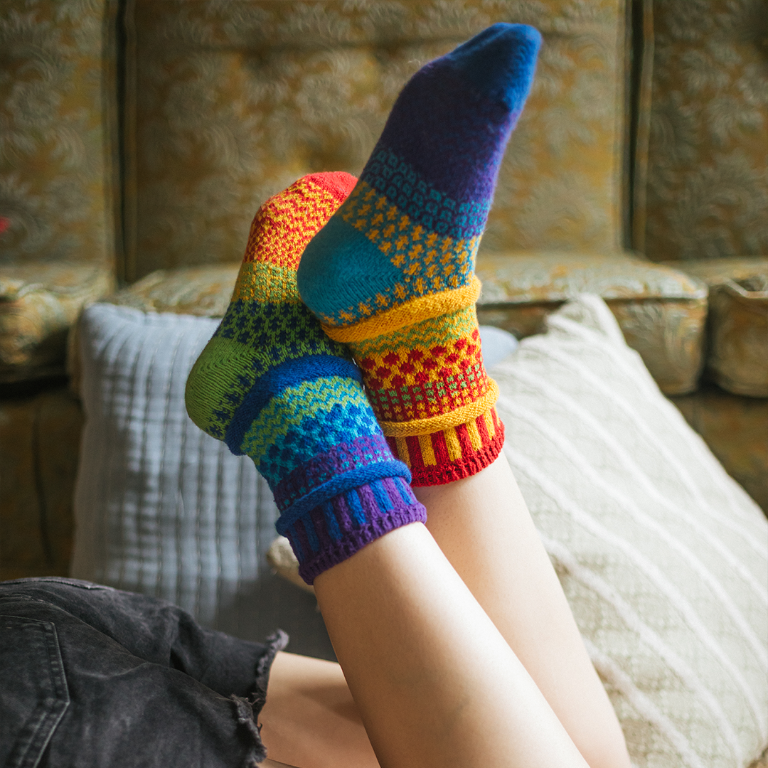 Rainbow Cotton Crew Sock by Solmate