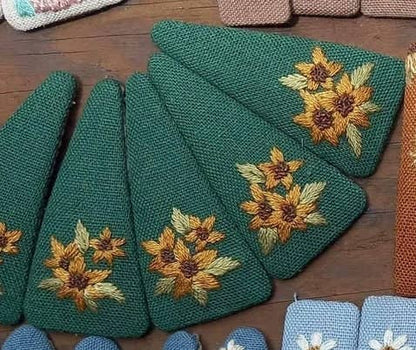 Sunflower Bouquet Embroidered Hair Barrette from Quince Fables