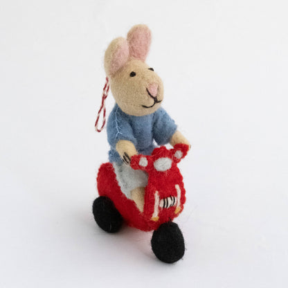 Bunny Riding a Vespa Easter Ornament by The Winding Road - Maine Yarn & Fiber Supply