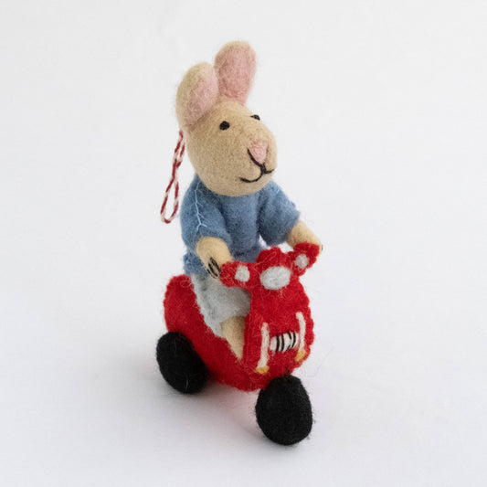 Bunny Riding a Vespa Easter Ornament by The Winding Road - Maine Yarn & Fiber Supply