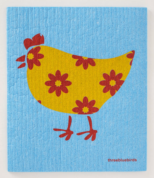 Gerti on Blue - Swedish Dishcloths by Three Blue Birds