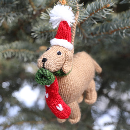 Dog with Stocking Ornament by Melange Collection