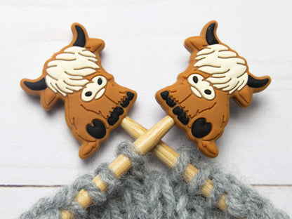 Highland Cow Stitch Stoppers from Fox & Pine Stitches