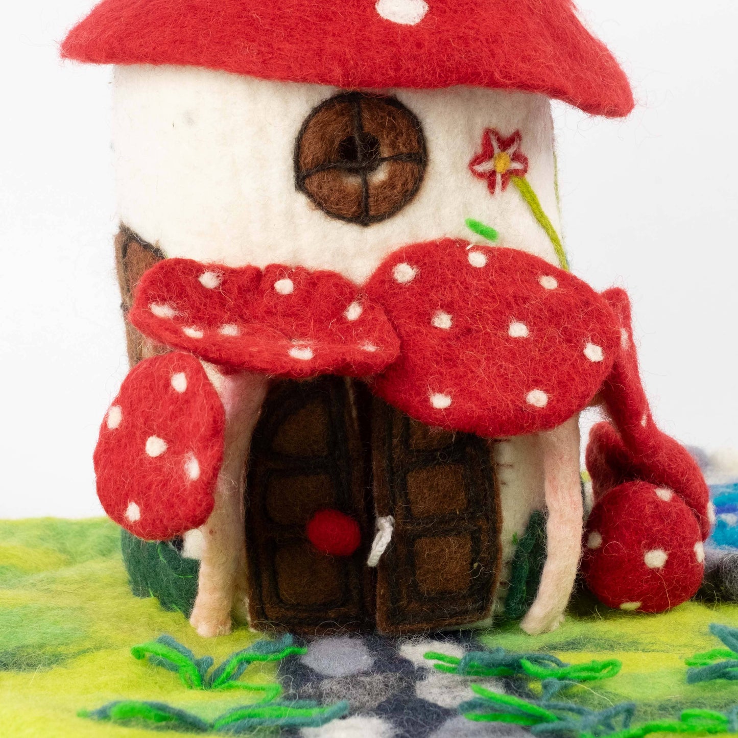 Magic Mushroom Felt Fairy PlayHouse for Finger Puppets from The Winding Road