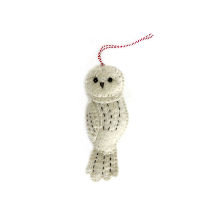 Snowy Owl Felt Wool Ornament by Ornaments 4 Orphans
