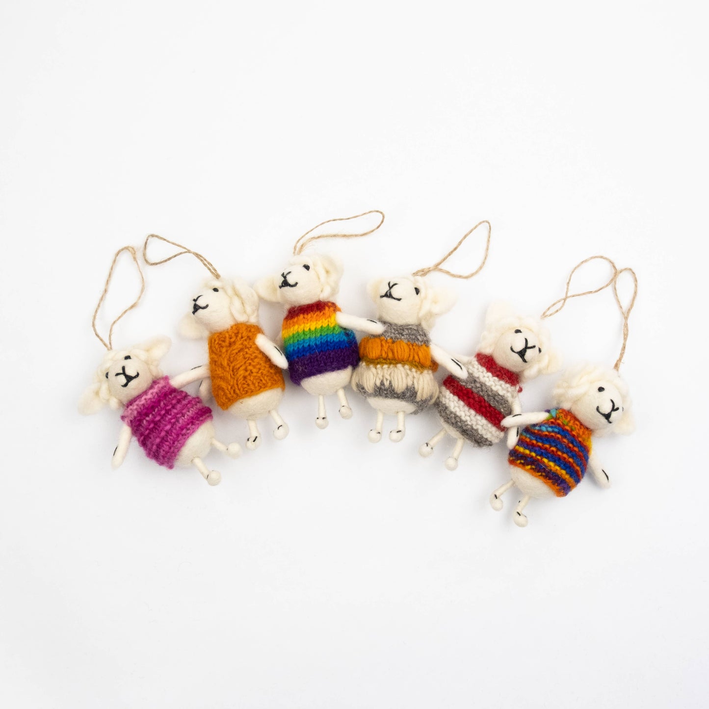 Sheep with Knit Sweater Ornaments from The Winding Road