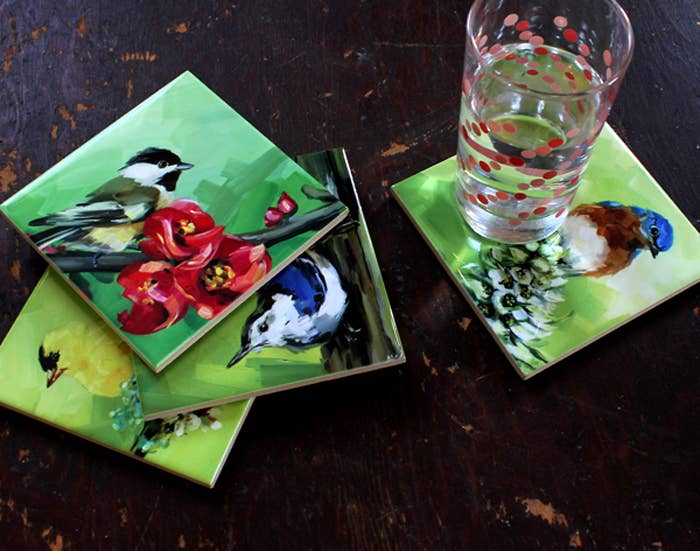 Winter Bird Favorites Coaster Set by Art by Alyssa