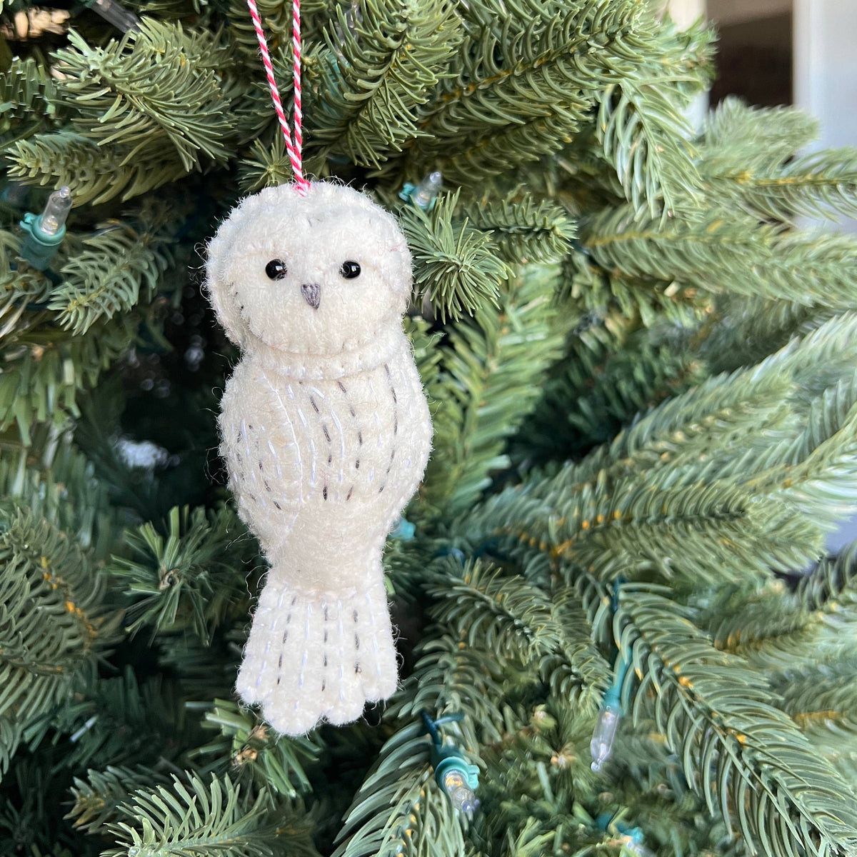 Snowy Owl Felt Wool Ornament by Ornaments 4 Orphans